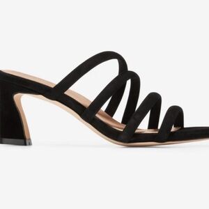 Cole Haan Adella Strappy Sandal black suede high heel size 10B (1635) NWOT